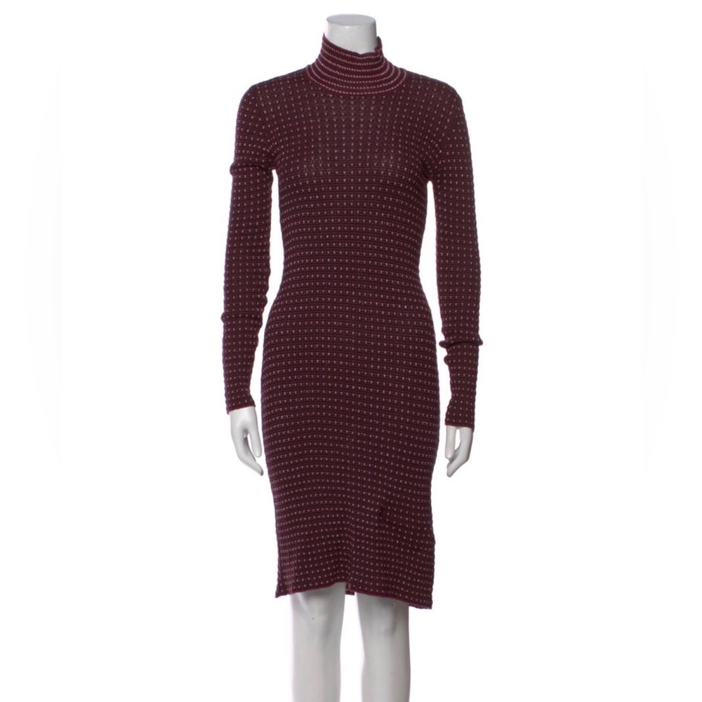 Missoni Charcoal & Copper Merino Wool Mock Neck Dress